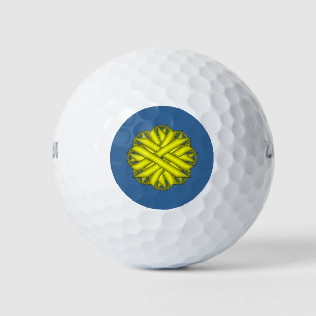 Pelotas De Golf Cinta de flores amarillas de Kenneth Yoncich (Anverso)