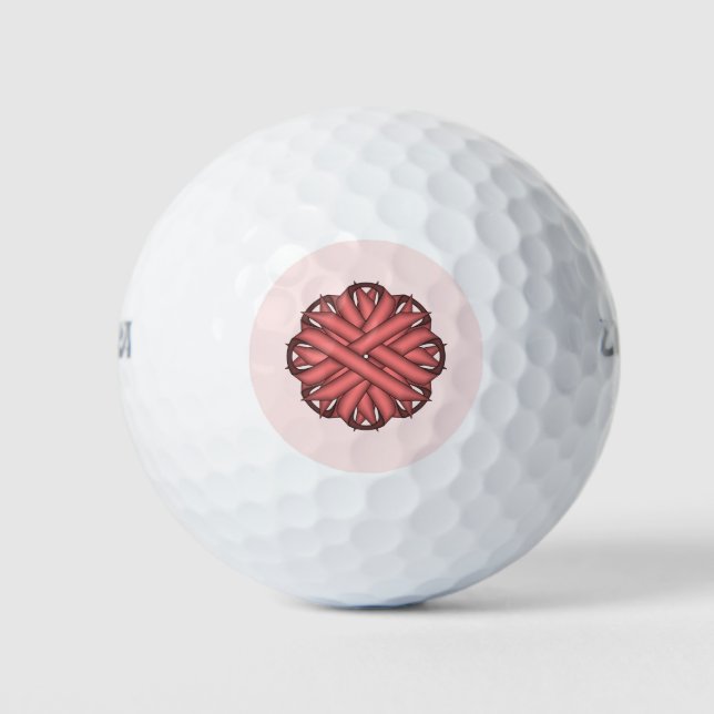 Pelotas De Golf Cinta de flores rosadas por Kenneth Yoncich (Anverso)