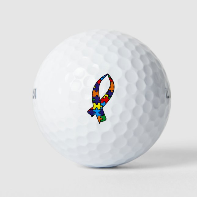 Pelotas De Golf Cinta de sensibilización sobre el autismo (Anverso)