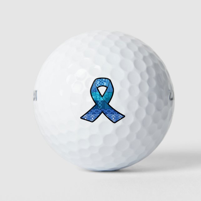 Pelotas De Golf Cinta retro de conciencia azul (Anverso)