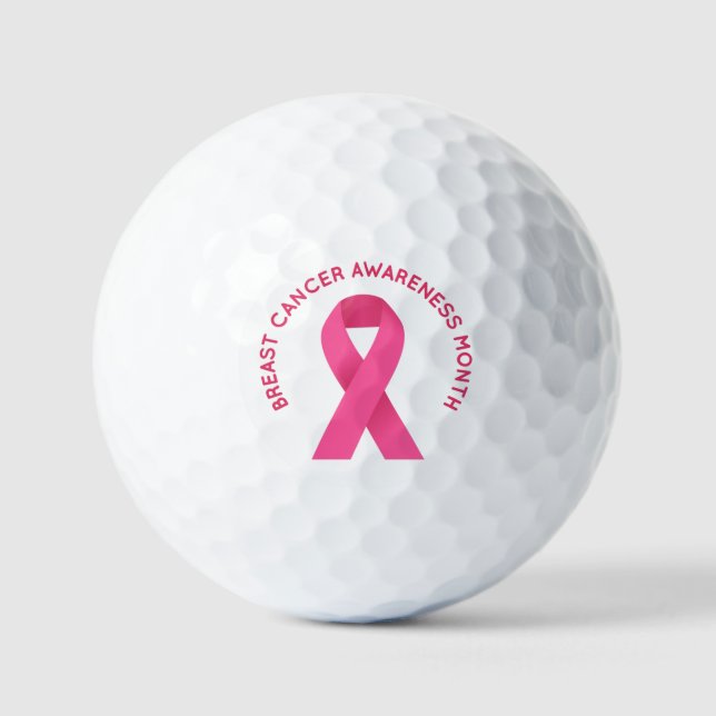 Pelotas De Golf Cinta rosa para el mes de Concienciación sobre el  (Anverso)