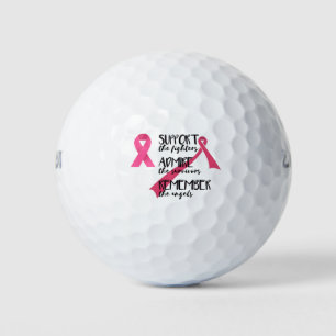 Pelotas De Golf Cinta rosa para el tema de la sensibilización sobr