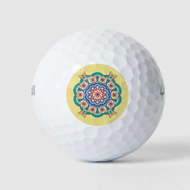 Pelotas De Golf Círculo de mariposa (Anverso)