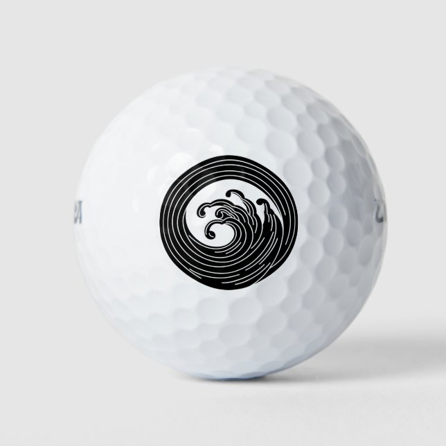 Pelotas De Golf Círculo de onda en remolino (Anverso)