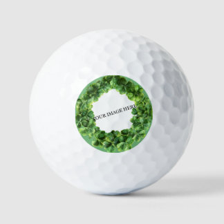 Pelotas De Golf Círculo de trébol de cuatro hojas con imagen perso