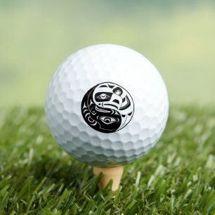 Pelotas De Golf Círculo Haida Thunderbird Negro Y Águila Blanca