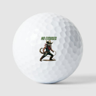 Pelotas De Golf Cita de Fitness Sin Excusas – Tipografía Negra de