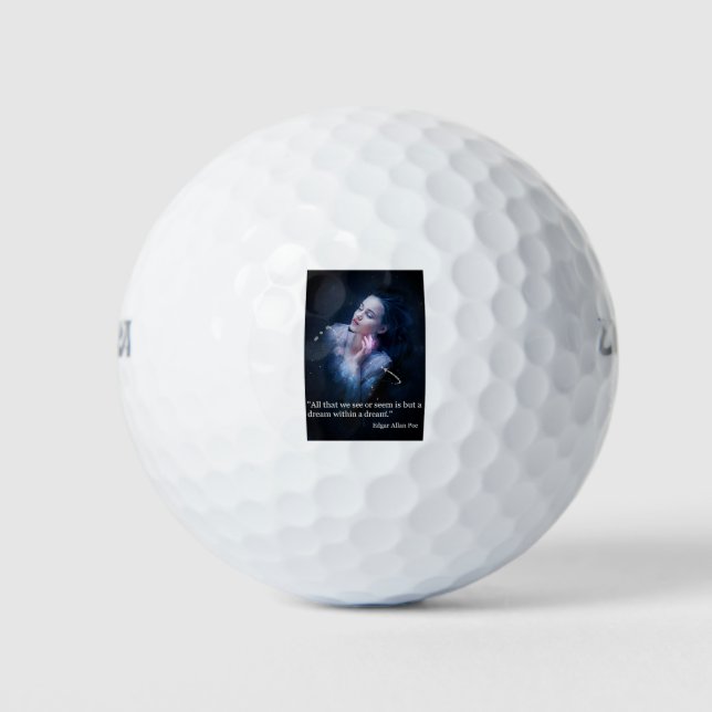 Pelotas De Golf Cita de poesía sobre sueños (Anverso)