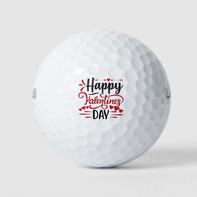 Pelotas De Golf Cita del día de San Valentín feliz (Anverso)