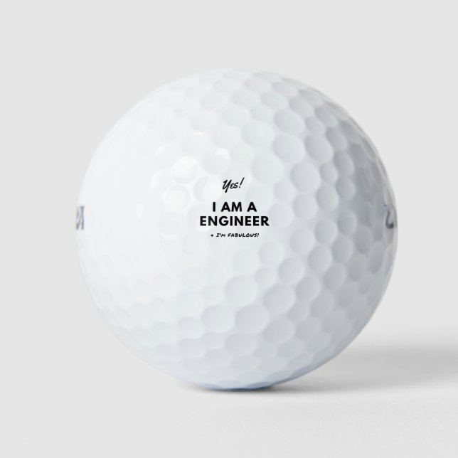 Pelotas De Golf Cita divertida de ingeniero blanco y negro (Anverso)