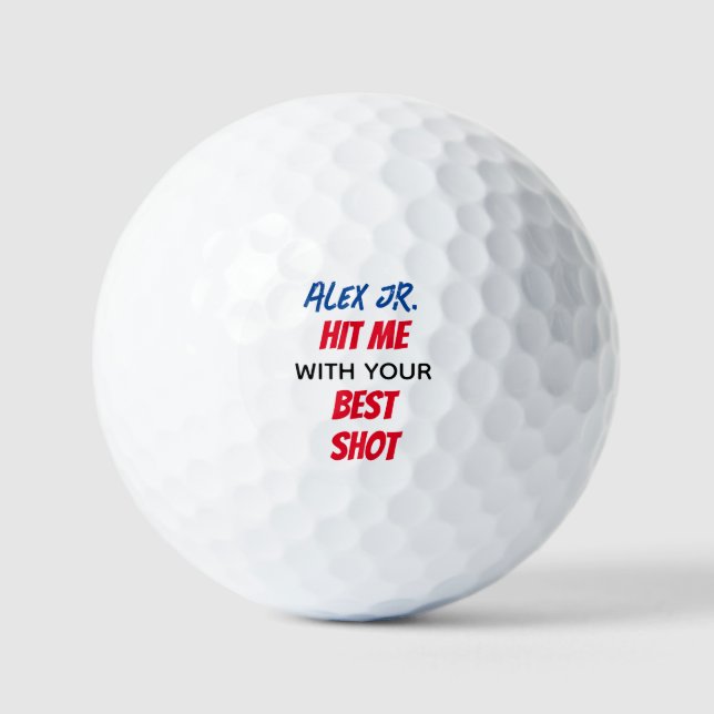 Pelotas De Golf Cita divertida de mejor disparo con nombre persona (Anverso)