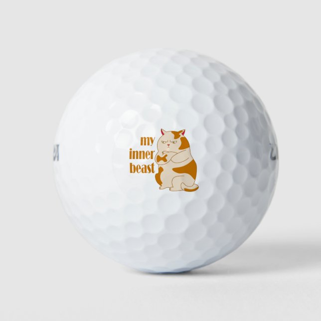 Pelotas De Golf Cita motivacional de gato gordo perezoso de mi bes (Anverso)