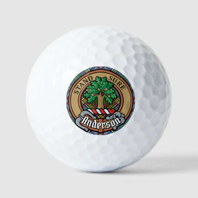 Pelotas De Golf Clan Anderson Escudo sobre Tartán (Anverso)