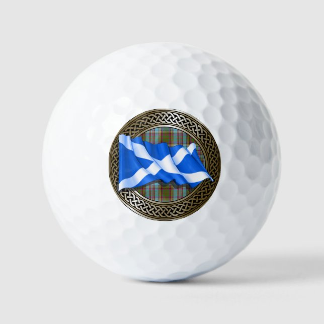 Pelotas De Golf Clan Anderson Tartan Knot & Flag (Anverso)