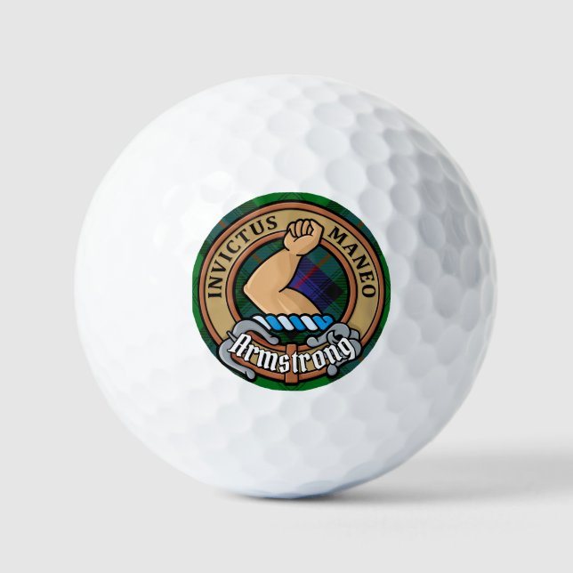 Pelotas De Golf Clan Armstrong Escudo sobre Tartán (Anverso)