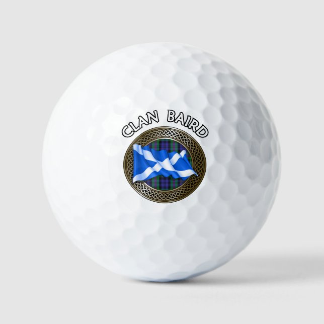 Pelotas De Golf Clan Baird Tartan Knot & Flag (Anverso)