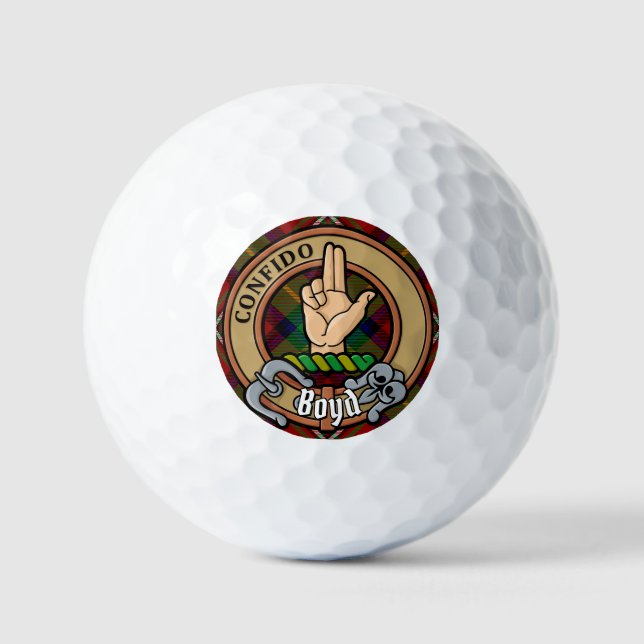 Pelotas De Golf Clan Boyd Escudo sobre Tartán (Anverso)
