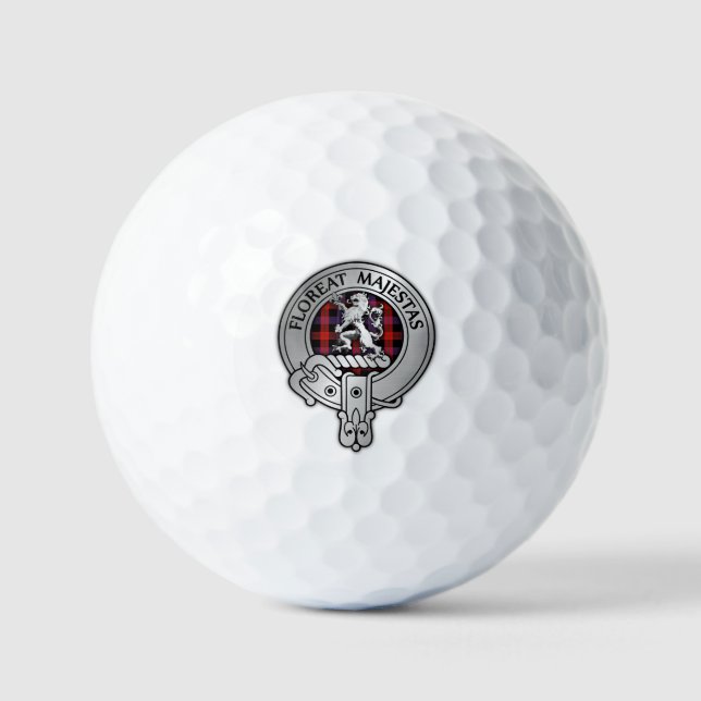 Pelotas De Golf Clan Brown Escudo y Tartán (Anverso)