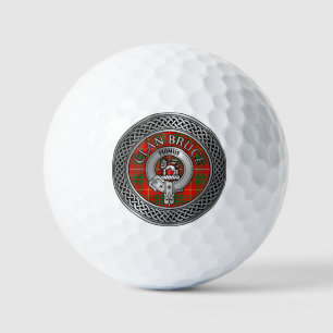 Pelotas De Golf Clan Bruce Escudo y Tartan Knot