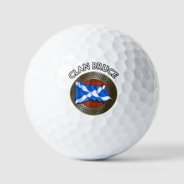Pelotas De Golf Clan Bruce Tartan Knot & Flag (Anverso)