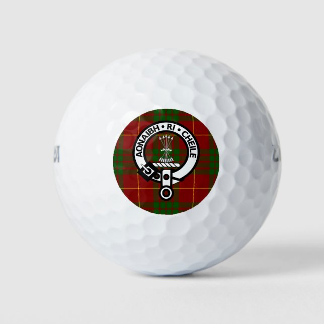 Pelotas De Golf Clan Cameron Escudo Badge & Tartán (Anverso)