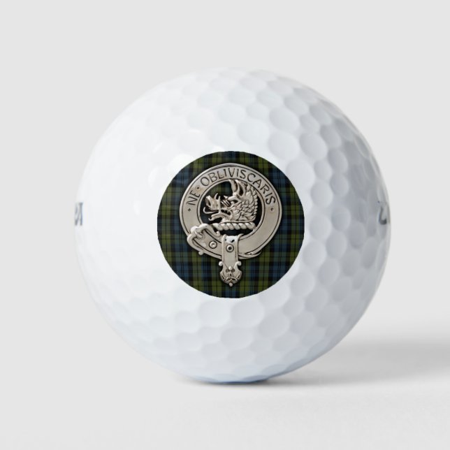 Pelotas De Golf Clan Campbell Escudo y Tartán (Anverso)