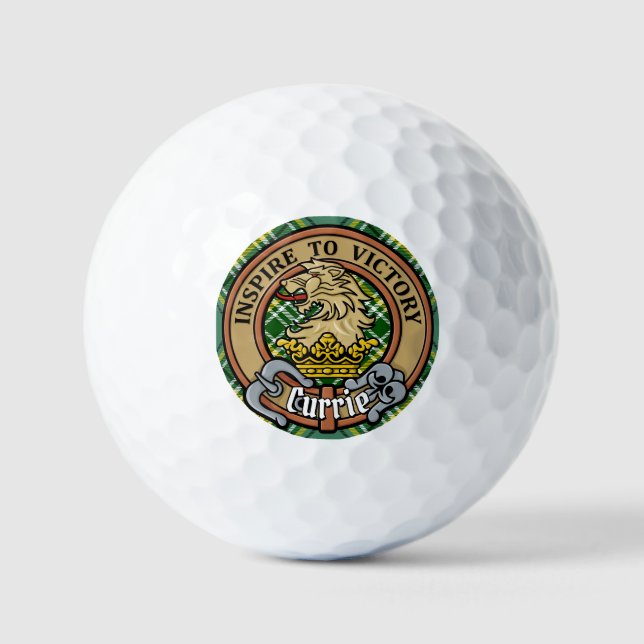 Pelotas De Golf Clan Currie Lion Escudo sobre Tartán (Anverso)