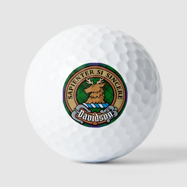 Pelotas De Golf Clan Davidson Escudo sobre Tartán (Anverso)
