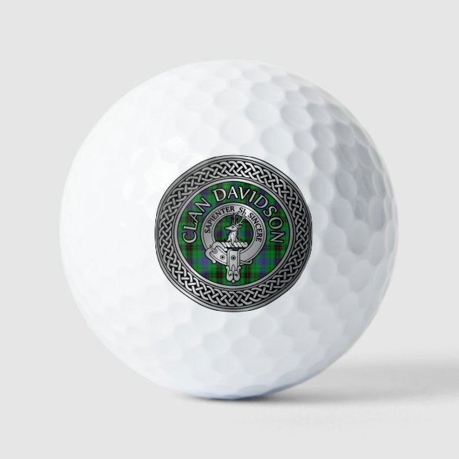 Pelotas De Golf Clan Davidson Escudo y Tartan Knot (Anverso)