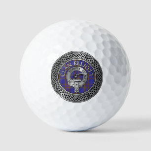 Pelotas De Golf Clan ELLioTT Escudo y Tartan Knot