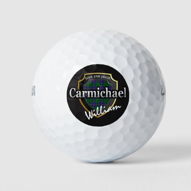 Pelotas De Golf Clan escocés Carmichael Personaliza tu nombre (Anverso)