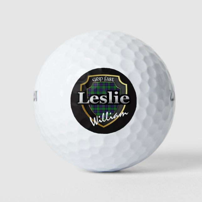 Pelotas De Golf Clan Escocés Leslie Personaliza tu Nombre (Anverso)