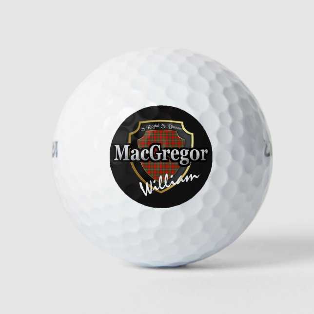 Pelotas De Golf Clan escocés MacGregor Personaliza tu nombre (Anverso)