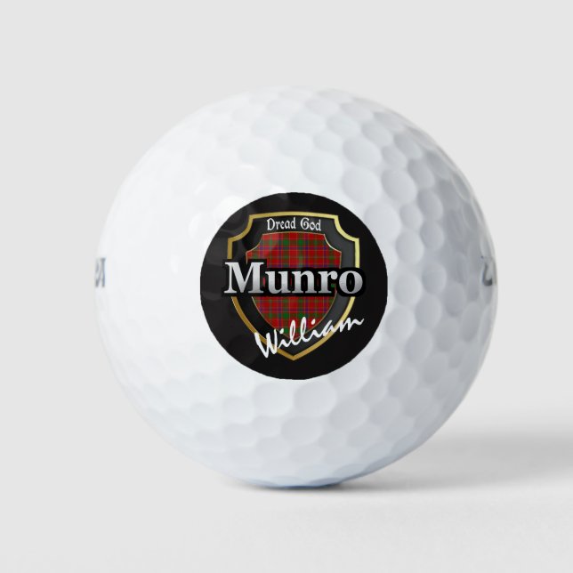 Pelotas De Golf Clan escocés Munro Personaliza tu Nombre (Anverso)