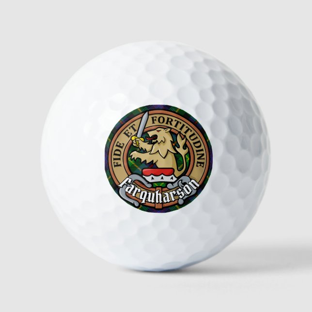 Pelotas De Golf Clan Farquharson Escudo sobre Tartán (Anverso)