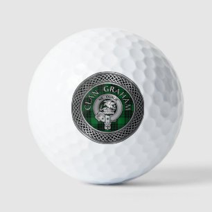 Pelotas De Golf Clan Graham Escudo y Tartan Knot