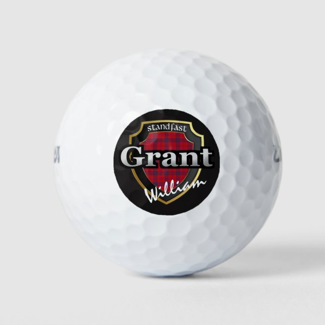 Pelotas De Golf Clan Grant de Escocia Personaliza tu Nombre (Anverso)