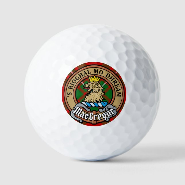 Pelotas De Golf Clan Gregor Escudo sobre Tartán (Anverso)