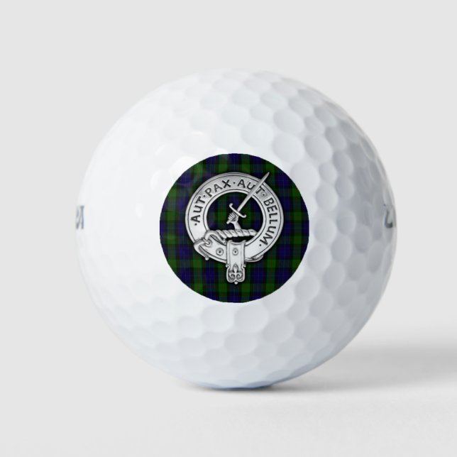 Pelotas De Golf Clan Gunn Escudo y Tartán (Anverso)