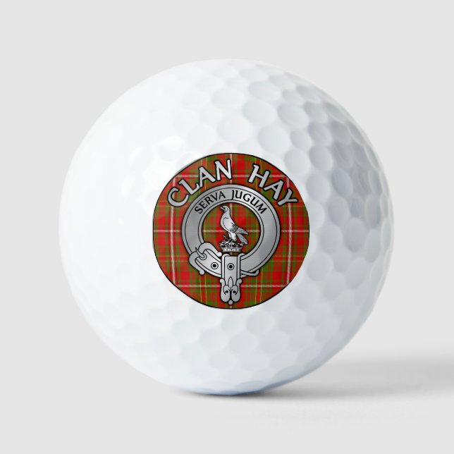 Pelotas De Golf Clan Hay Escudo y Tartán (Anverso)
