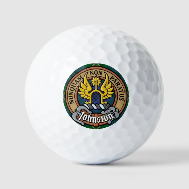 Pelotas De Golf Clan Johnston Escudo sobre Tartán (Anverso)