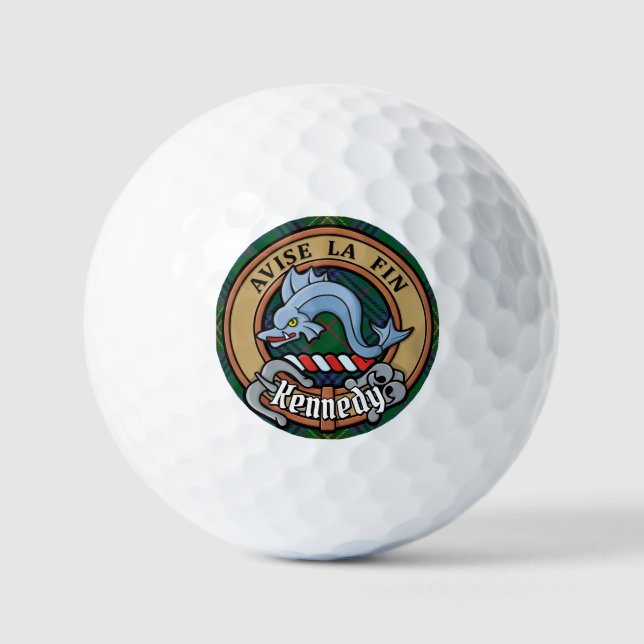 Pelotas De Golf Clan Kennedy Escudo sobre Tartán (Anverso)