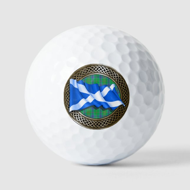 Pelotas De Golf Clan Kennedy Tartan Knot & Flag (Anverso)