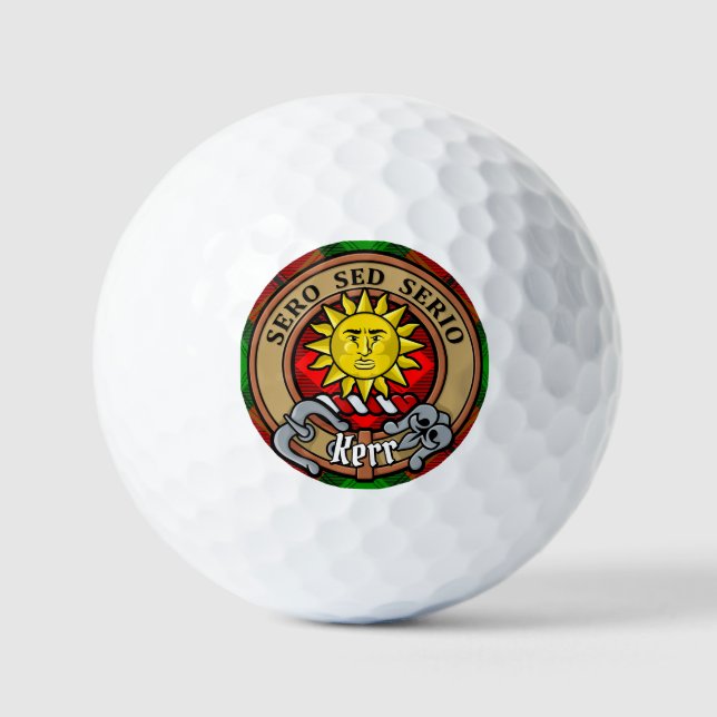 Pelotas De Golf Clan Kerr Escudo por Tartán (Anverso)