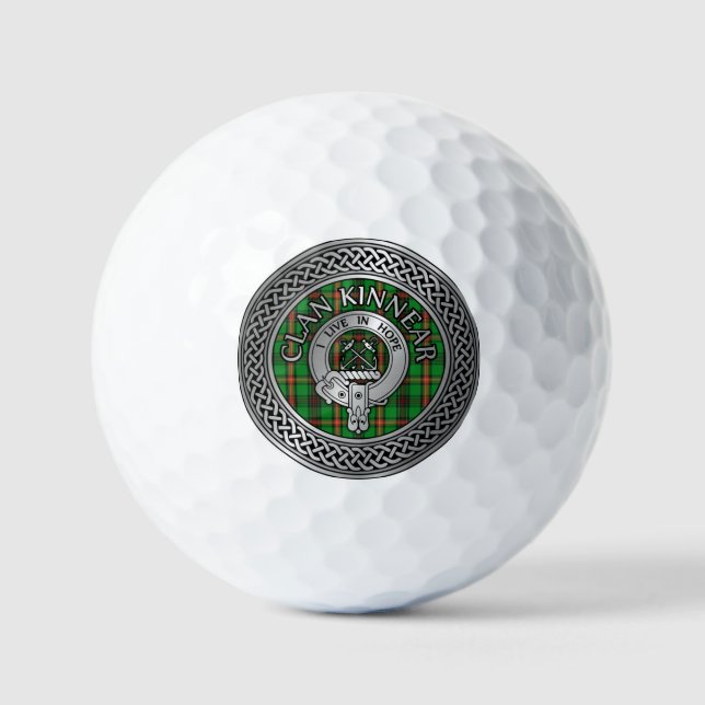 Pelotas De Golf Clan Kinnear Escudo y Tartan Knot (Anverso)