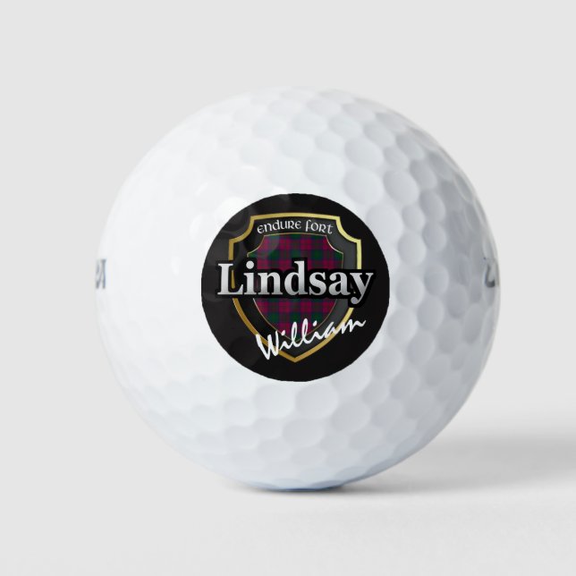 Pelotas De Golf Clan Lindsay de Escocia Personaliza tu Nombre (Anverso)
