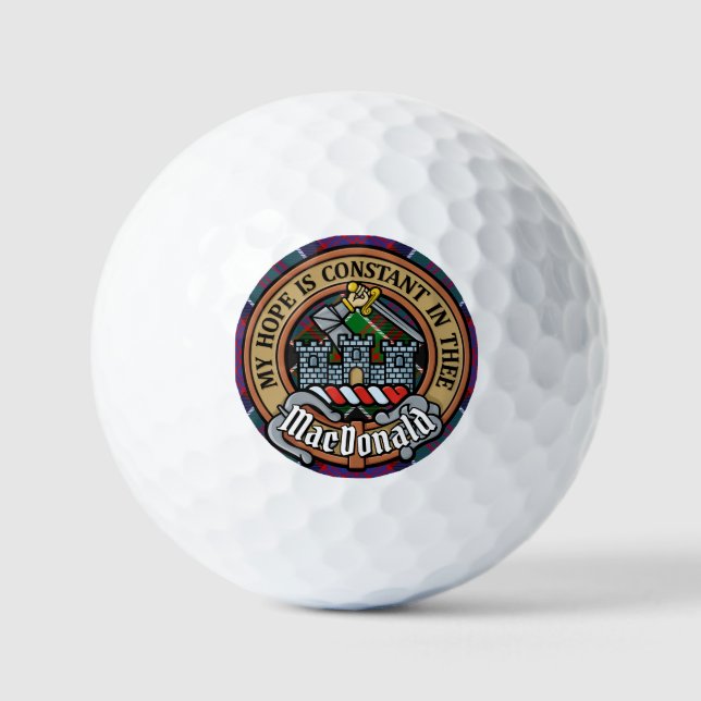 Pelotas De Golf Clan MacDonald de Clanranald Escudo sobre Tartán (Anverso)