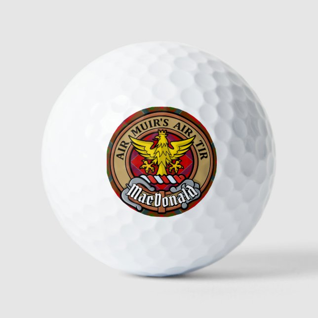 Pelotas De Golf Clan MacDonald de Keppoch Escudo sobre Tartán (Anverso)