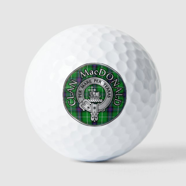 Pelotas De Golf Clan MacDonald Escudo y Tartán (Anverso)