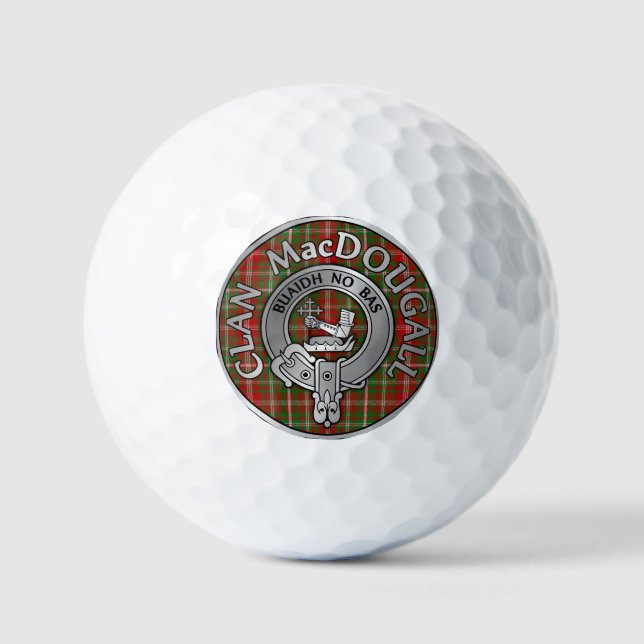 Pelotas De Golf Clan MacDougall Escudo y Tartán (Anverso)